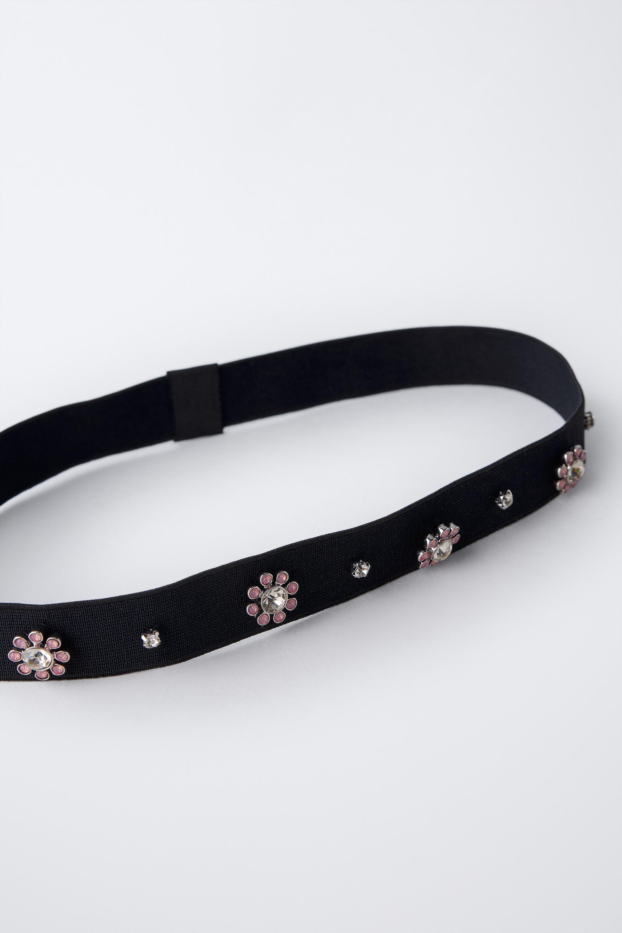 ELASTIC RHINESTONE FLOWER HEADBAND